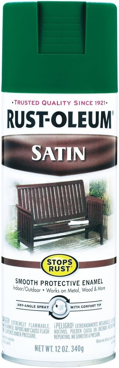 Rust-Oleum Stops Rust Satin Hunter Green Spray Paint 12 oz.