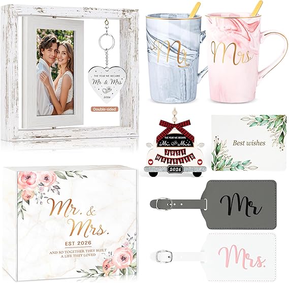 Wedding Gifts for Couples Engagement Gift Newly Wed Gifts for Couple Unique Bridal Shower Gift for Bride To Be Mr and Mrs Presents for Newlyweds Bride and Groom Registry Must Haves His and Hers