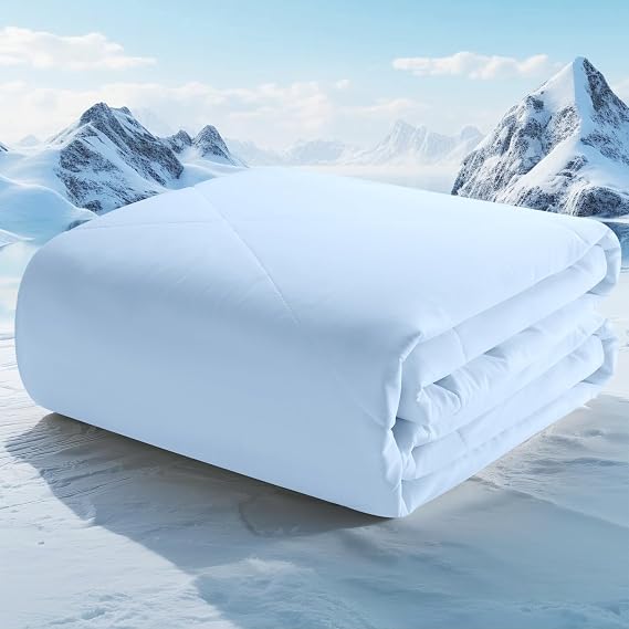 Cooling Blanket for Night Sweats & Hot Sleepers, 200 x 220 cm, Blue | Q-Max >0.4 High-Cooling Fibres, Summer Blanket, Lightweight Cool Quilt for Bed, Sofa, Chair, Travel