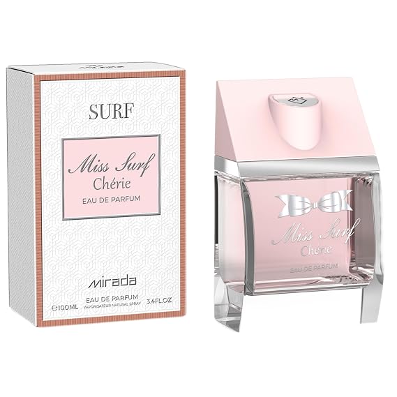 MIRADA Miss Surf Cherie, Women's Eau de Parfum (EDP) 3.4 FL. Oz (100ml), Womens Perfume with Notes of Strawberry, Mandarin Orange, Jasmine, Rose, Patchouli, Sandalwood, Amber, Oakmoss, Vetiver