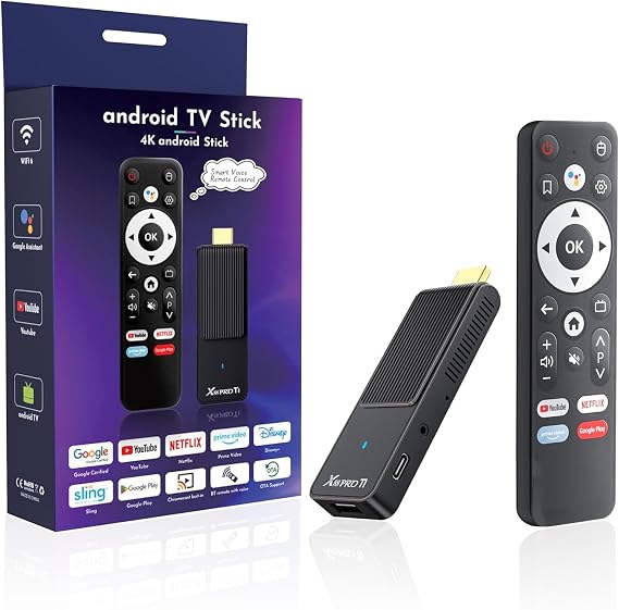 Android TV Stick 14.0, Ultra 4K HD Android Box Smart TV Stick with Voice Remote Control 2GB RAM 16GB ROM RK3518 Chip Dual WiFi 6 2.4&5.8 Bluetooth 5.0 HDR10 Support Video and Audio Black 2026 NEW