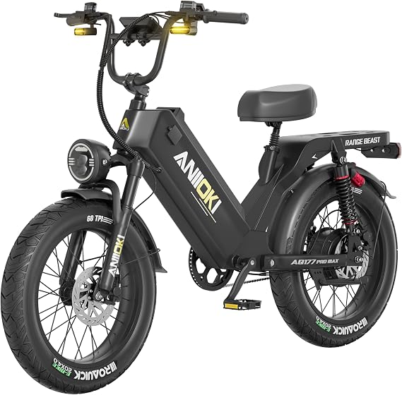 ANIIOKI AQ177 Pro Max eBikes for Adults, 200 Miles Long Range Electric Bike,High Speed Commuting Ebikes, Full Suspension Ebike