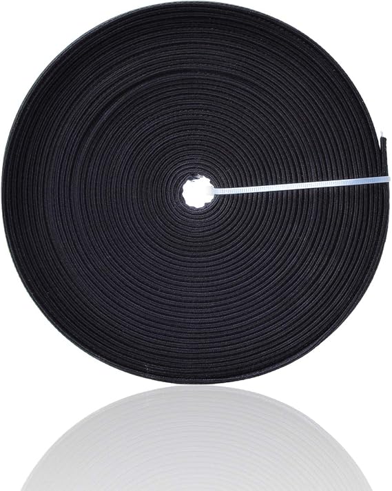 12 Yards Cotton Covered Poly Polyester Boning 12mm Polypropylene (Black)