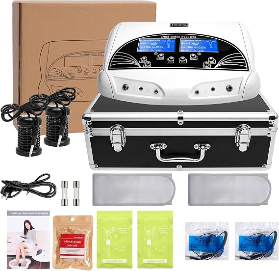 Dual Ionic Foot Bath Detox Machine, Large LCD & Far Infrared Heating Belt