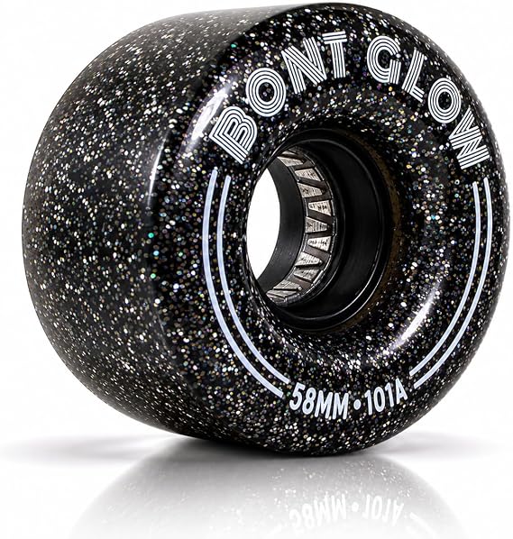 Bont Glow LED Roller Wheels, 58x32 mm 101A, Obsidian Black, 4 Pack