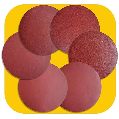 60 PCS 6 Inch NO-Hole PSA Aluminum Oxide Sanding Disc, Self Stick10 Each of 60 100 150 180 240 400 Grit