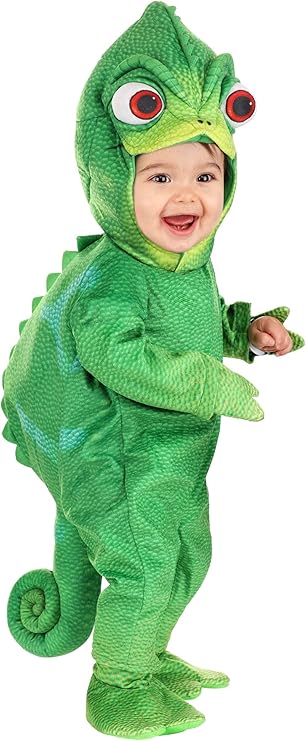 Disney Tangled Infant Pascal Costume for Babies - with Jumpsuit, Headpiece, Booties - Officially Licensed