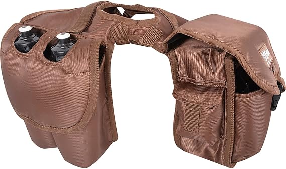 Cashel Saddle Bag, Horn with Bottle Holder, Brown