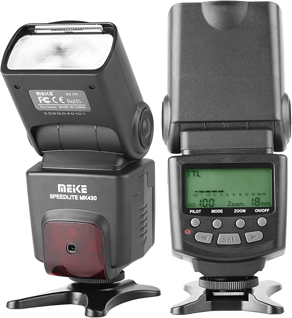 Meike 430N TTL Speedlite LCD Display Shoe Mount Flash Compatible with Nikon F System Digital SLR Cameras D3400 D3300 D3200 D5600 D850 D750 D7200 D5300 D5500 D500 D7100 D3100 etc