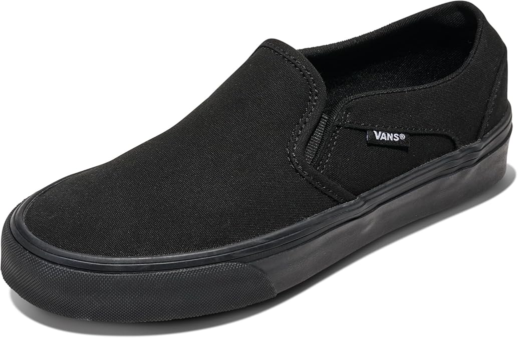 Vans Women's Asher Slip-On Shoe - Comfortable Sneakers for Walking, Fashion & Everyday Wear Black/Black