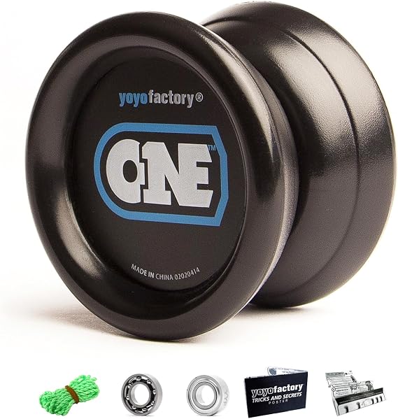 YoyoFactory ONE Yo-Yo – Beginner to Pro Trick Yoyo, 2 Bearings & String | Swap the bearing from responsive to unresponsive. Fingerspin combos, long spins. Kids and adults.