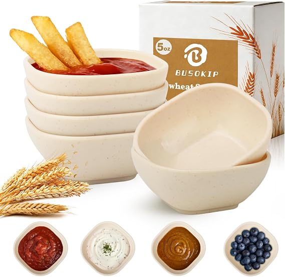 5 OZ Dipping Bowls Sets of 6, Small Bowls for Dips - Beige