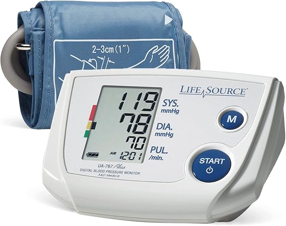 A&D Medical Blood Pressure Monitor for Home Use UA-767PSAC Small Cuff (6.3-9.4 / 16-24 cm), Easy to Use, One Button Operation, Automatic Inflation, AC Adapter