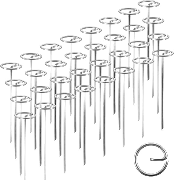 60 Pack 6-inch, Landscape Staples, Fabric Pins, Weed Barrier Stakes, Circle Top Galvanized Steel Spikes for Securing Outdoor Tent, Ground Sheets, Fleece, Edging, Lawn Turf, Decorations