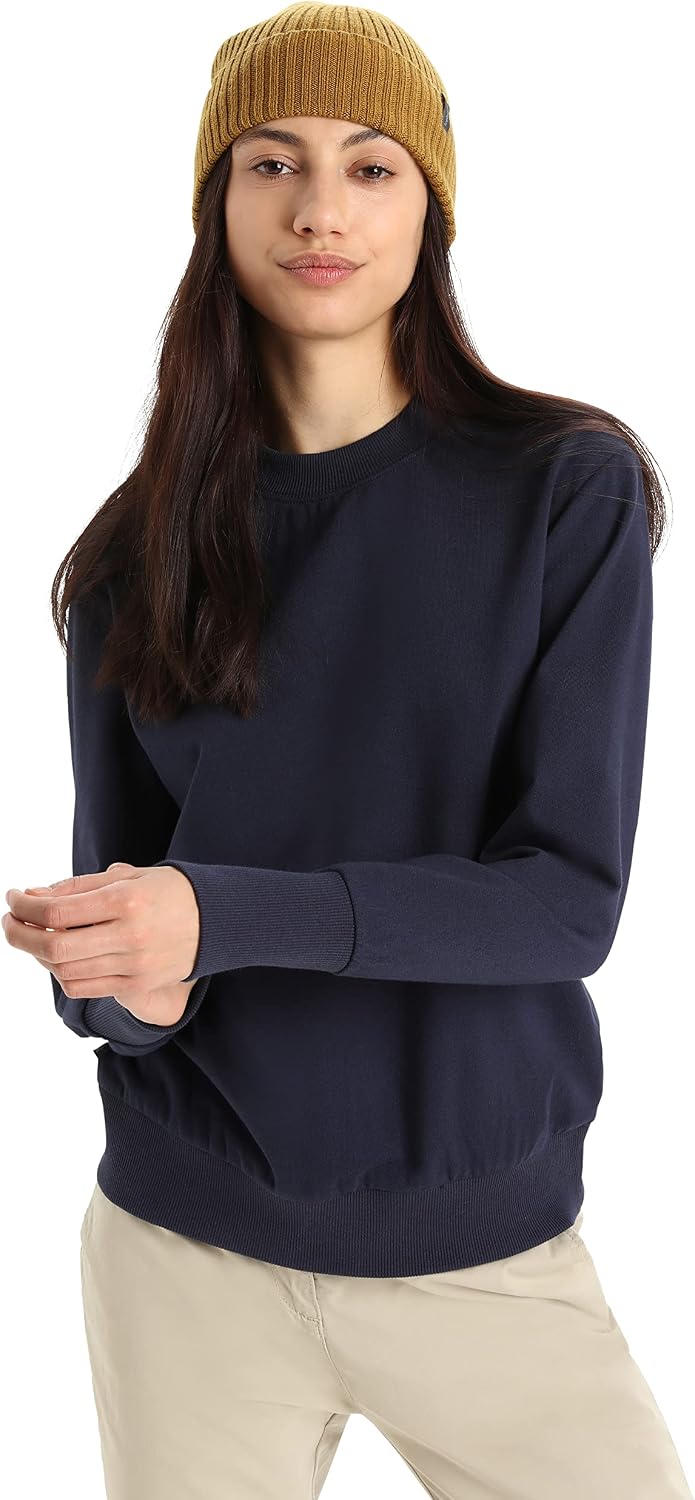 Icebreaker Merino Womens Central Long Sleeve Casual Wool Lounge Sweatshirt