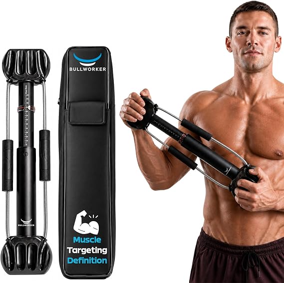 Bullworker Steel Bow 20" - Portable Home Gym Equipment & Isometric Exercise Equipment for Arms, Chest, Back, Shoulders, Core, Biceps, Triceps, Abs - Strength Training Equipment