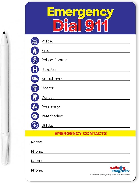 Emergency Numbers List with Marker