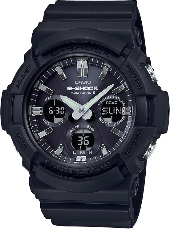 Casio G-Shock Men's Radio Solar Watch GAW-100 Series, all black