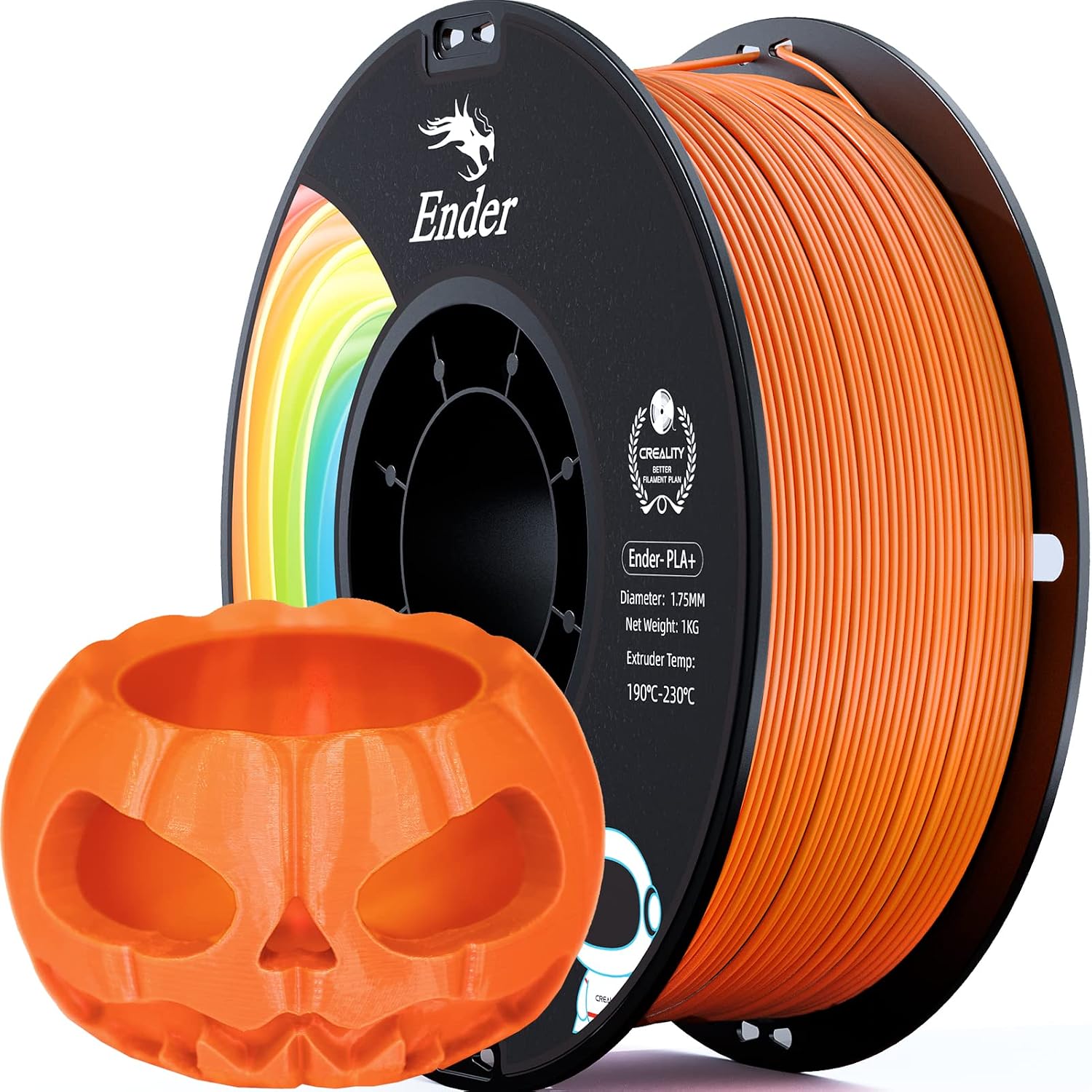 Creality PLA Filament Pro Turuncu (Pumpkin), 1,75 mm 3D Yazıcı Filamenti, Ender PLA + (Artı) Baskı Filamenti, 1 kg (2,2 lbs) / Makara, Boyutsal Doğruluk ±0,03 mm. Çoğu FDM Yazıcısına Uyar