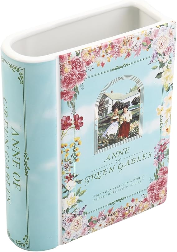Ceramic Book Vase, Book Vase for Flowers, Ceramic Book Shaped Vase, Book Flower Vases, Unique Ceramic Vases for Home, Office, Bedroom, Living Room, Dining Table(Anne)