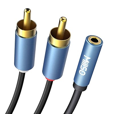 MillSO RCA to 3.5mm Female Adapter 3.5mm Female to 2 RCA Male Stereo Audio Cable TRS 18 Aux to Dual RCA Male Cable for Smartphone, Tablet, MP3, Speaker, Home Theater, Receiver, Mixer - 12 inch
