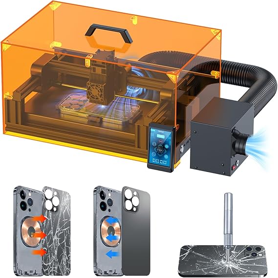 V12 Ultra 80W Laser Machine for iPhone 8-16 Back Glass Removal Repair, Auto-Focus Laser Removal Glue.Upgraded Engraving Machine, can Repair iPhone, engrave Wood, Stone, etc.