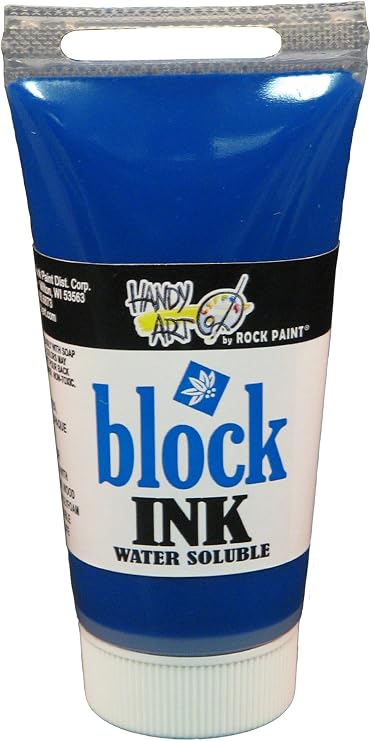 Handy Art 305-040 Water Soluble Block Printing Ink Tube, Blue, 1-1/4-Ounce