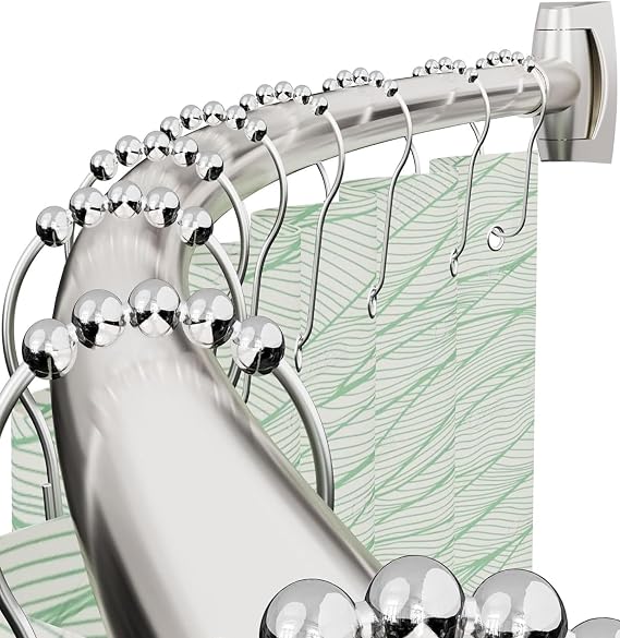 Curved Shower Curtain Rod for Bathroom, 40-72 Inches Adjustable Shower Rod