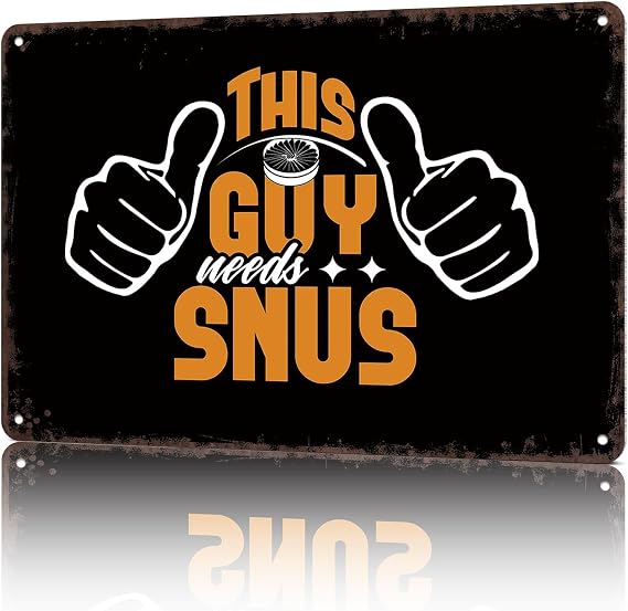 KWQDOZF Vintage Metal Signs Snus Nichtraucher Nikotin Funny Tin Sign Poster Wall Art For Home Room Bedroom Office Decor 8x12inch