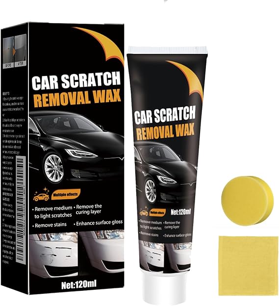 Car Scratch Remover Wax, 2026 New Upgraded Scratch Remover for Vehicles, Universal Car Scratch Repair Paste with Wipe and Sponge, for Deep Scratches (1Set)