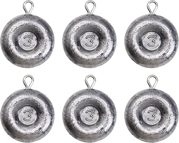 Disc Sinkers Lead Coin Weights Flat Round Sinker for Surf Drifting River Trolling Catfishing Fishing Pancake Sinkers and Weights 3/4oz - 8oz