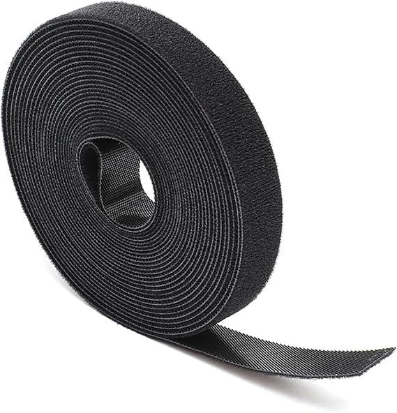 Groove Binding Tape Freely Cut Cable Binding Tape Reusable Double Sided for Easy Organization Storage Heat Resistant Durable Width 0.4 x Length 16.4 ft 1 x 5 m Black