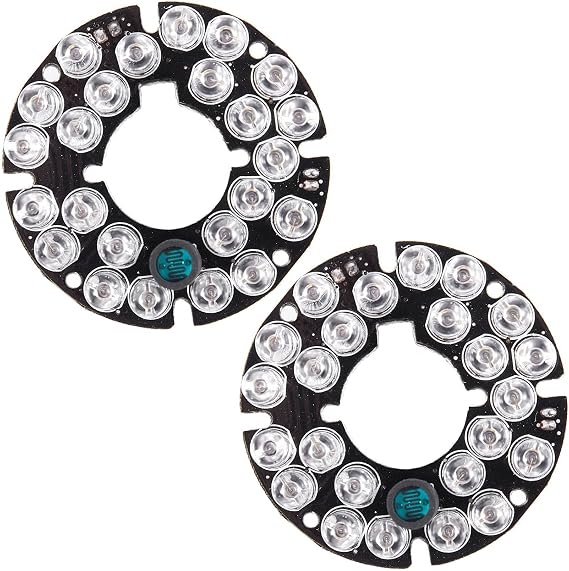 2X CCTV Camera 10Mil Red 5mm 24 LED Bulb IR Infrared Lamp Board