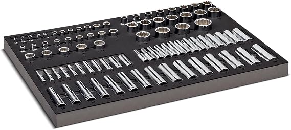 Powerbuilt 85 Piece Metric Master Socket Set, 1/4, 3/8, and 1/2 Inch Drive, 6 and 12 Point, Deep and Shallow Sockets, Storage Organizer - 949008