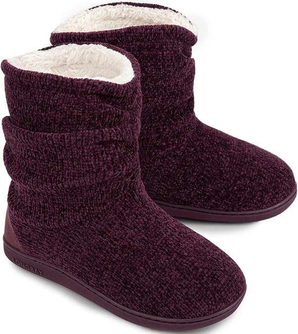 LongBay Women Slipper Boots Warm Memory Foam Indoor Outdoor House Shoe Gift