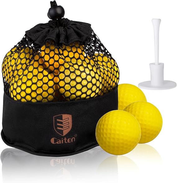 CAITON Color Foam Golf Balls, Pack Practice Golf Balls Training Golf Balls Wiffle Perforated for Home Putting Practice Backyards Swing Practice, Driving Range