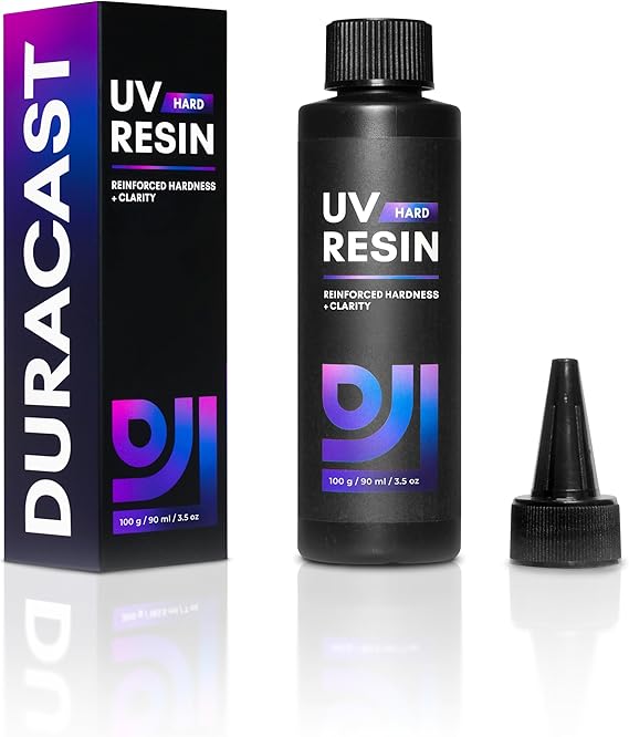 DURACAST UV Resin (100g) Crystal Clear, Reinforced Hardness, Lightning Fast Curing, Anti-Yellowing, Jewelry Making, Pendants, Models and Crafting