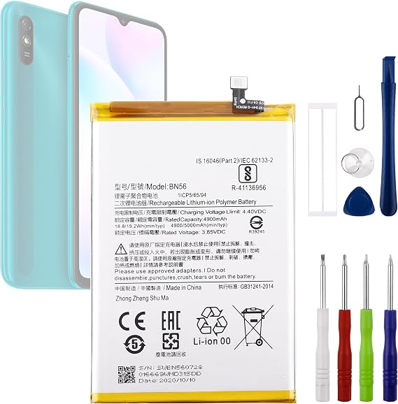 BN56 Replacement Battery Compatible with Redmi 9A / Redmi 9C / Redmi 10A / Xiaomi Poco C3 / C50 with Repair Tools