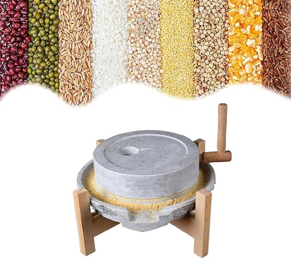 Stone Grain Mill, Flour Mill Grinder For Home, Stone Mill For Bean Barley Spice Corn (35cm/13.8in)