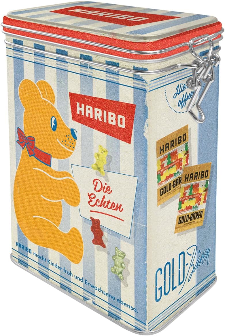 Nostalgic-Art Retro Aroma Tin 1.3 L Haribo - The Real - Gift Idea for Sweet Tooth Original Licensed Product (OLP) Tin Tin with Aroma Lid Vintage Design