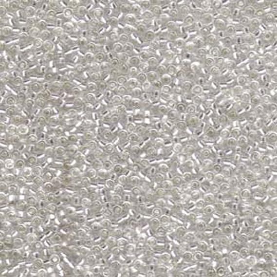 Miyuki Round Seed Beads, 11/0, Crystal Clear Silver Lined, 24g Tube, Glass Beads for Loom Weaving, Embroidery, Stringing & Jewelry Making, Made in Japan
