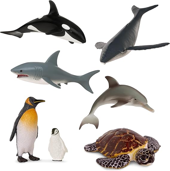 Terra by Battat Sea Life Animals, Ocean Animal Figures Set, 6-Piece Set