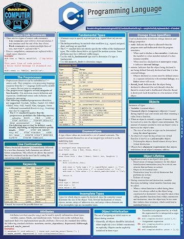 C++ Programming Language: a QuickStudy Laminated Reference (Quickstudy Reference Guide)