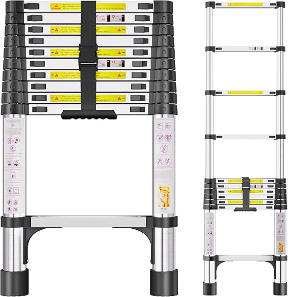 Telescopic Ladder, 3.2M Stainless Steel Loft Ladder, Ladders Extendable
