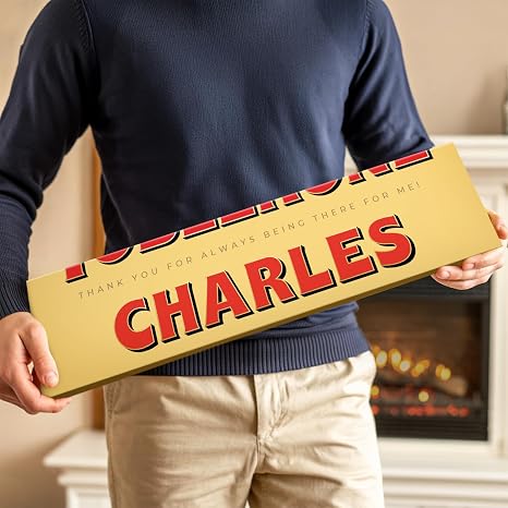 XXL Toblerone Personalised with Name - 3.6 kg Personalised Giant Toblerone Milk Chocolate with Honey and Almond Nougat (3.6 kg)
