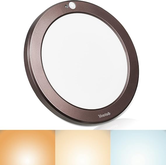 Motion Sensor Light LED Ceiling Light with 30s/180s Timeout Adjustable 3 Colors,15W 1500lm Round Lighting Fixture for Porches, Closets, Stairs(3000k/4000k/5000k Available) (Bronze)