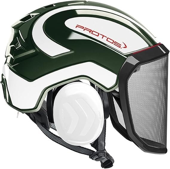 Protos Integral Arborist Helmet - Olive and White