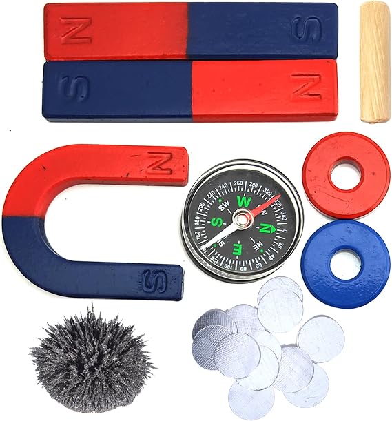 EUDAX Physics Science Magnets Kit for Education Science Experiment Tools Icluding Bar/Ring/Horseshoe/Compass Magnets