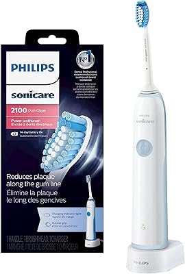Philips Sonicare DailyClean 2100 rechargeable Electric Toothbrush HX321117, Mid Blue, 1 Count