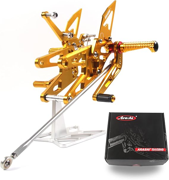 Arashi(Version 2.0) Adjustable Rearsets for Yamaha YZF R6 2003 2004 2005 Motorcycle Accessories Parts Foot Pegs Footrests Rear Set YZF-R6 Gold 03 04 05